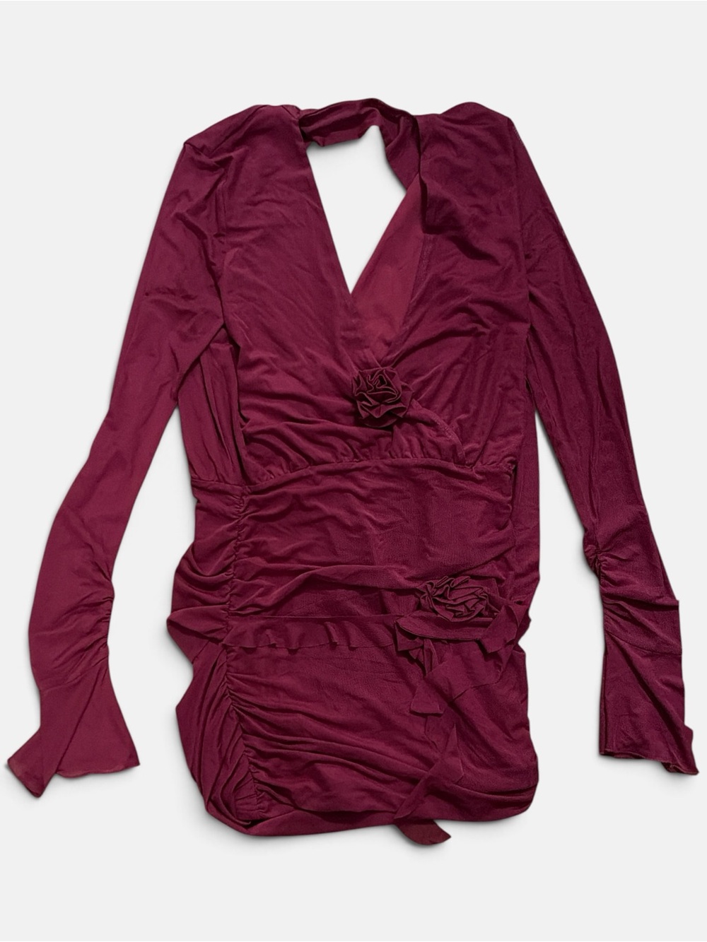 Outcast Rocheil Mink Dress in Burgundy